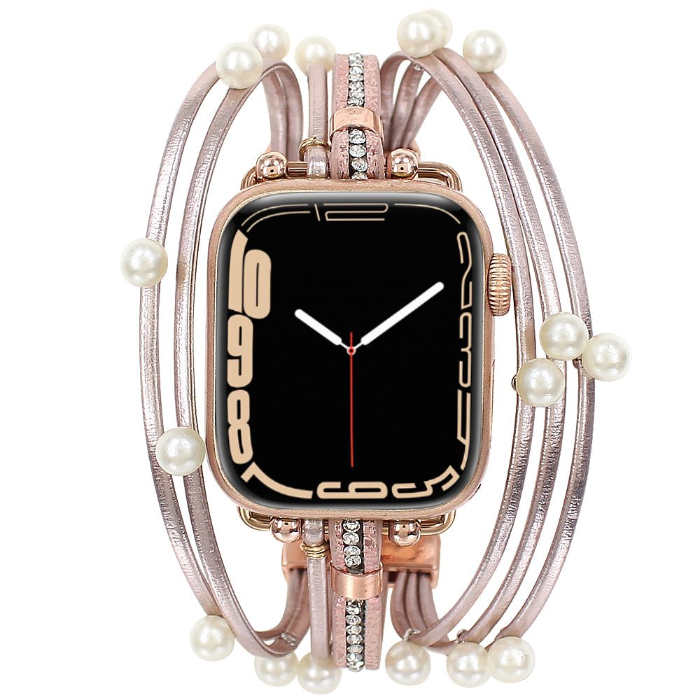 Correa Apple Watch, multicapa, con perlas, para mujer, modelo Sérine