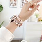 Correa Apple Watch, multicapa, con perlas, para mujer, modelo Sérine