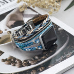 Correa Apple Watch, multicapa, motivo floral, para mujer, modelo Lonia