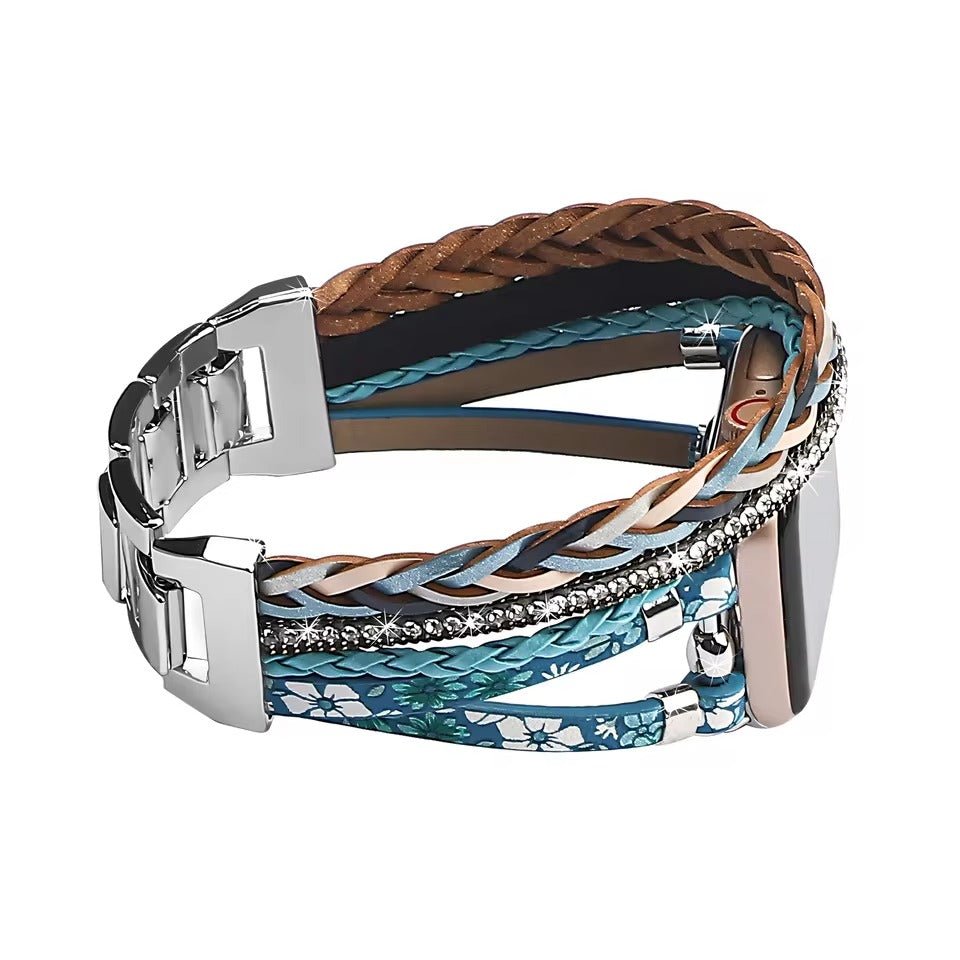 Correa Apple Watch, multicapa, motivo floral, para mujer, modelo Lonia