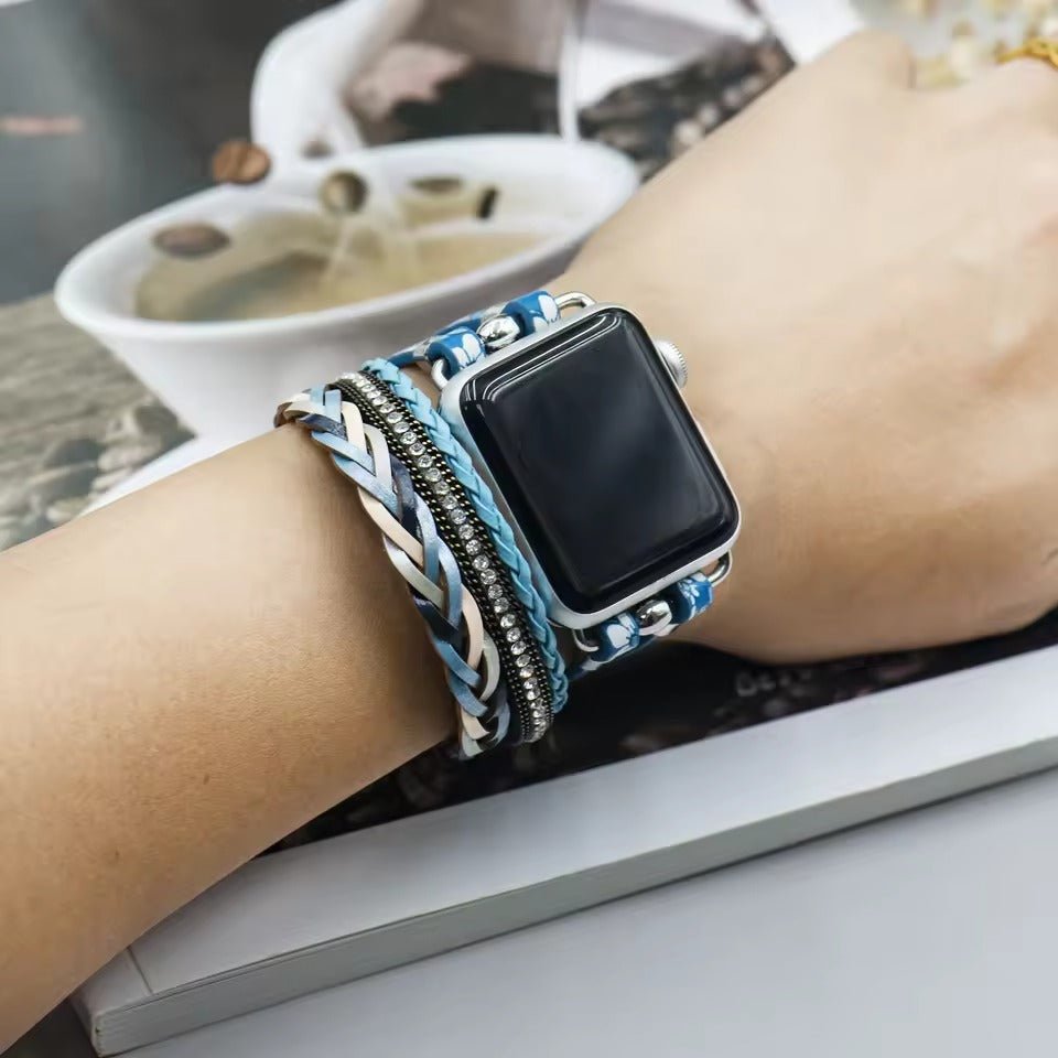 Correa Apple Watch, multicapa, motivo floral, para mujer, modelo Lonia