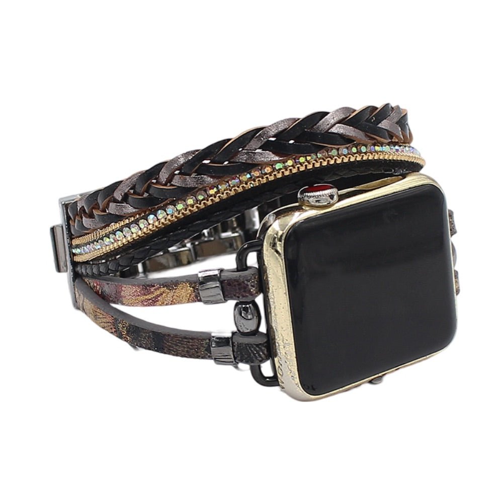 Correa Apple Watch, multicapa, motivo floral, para mujer, modelo Lonia