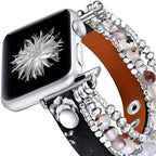Correa Apple Watch, multi-hilos de perlas, para mujer, modelo Malia
