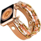 Correa Apple Watch, multi-hilos de perlas, para mujer, modelo Malia