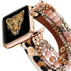 Correa Apple Watch, multi-hilos de perlas, para mujer, modelo Malia