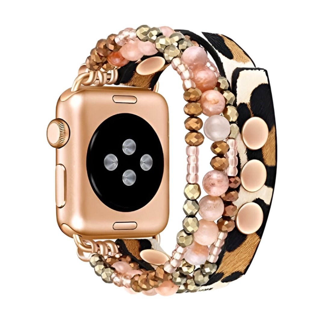Correa Apple Watch, multi-hilos de perlas, para mujer, modelo Malia