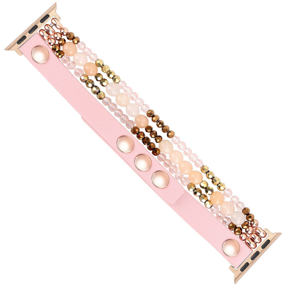 Correa Apple Watch, multi-hilos de perlas, para mujer, modelo Malia