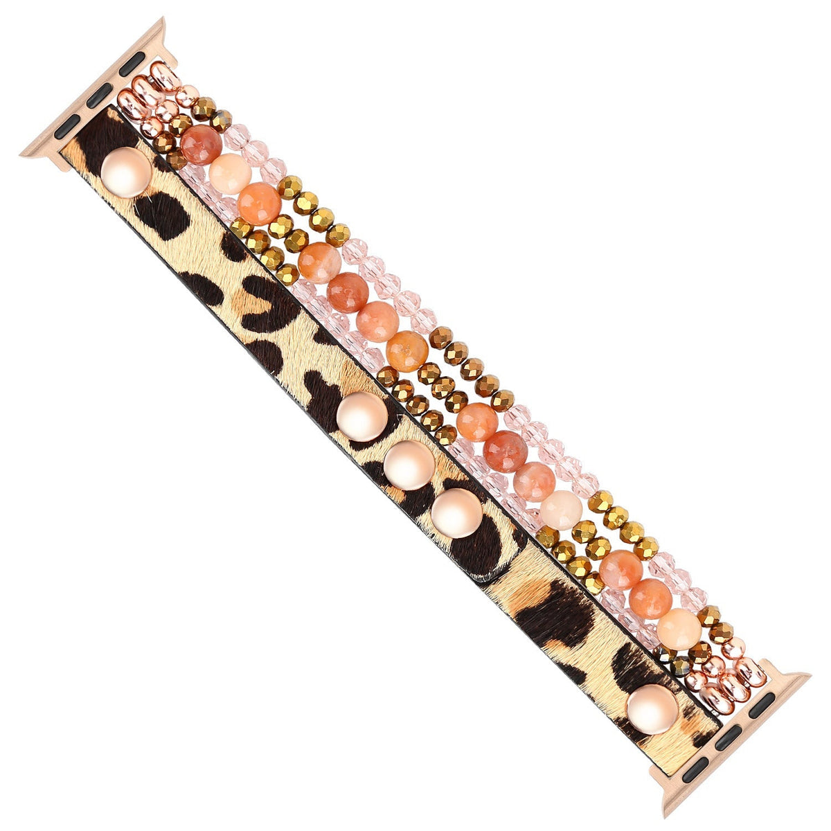 Correa Apple Watch, multi-hilos de perlas, para mujer, modelo Malia