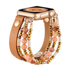 Correa Apple Watch, multi-hilos de perlas, para mujer, modelo Malia