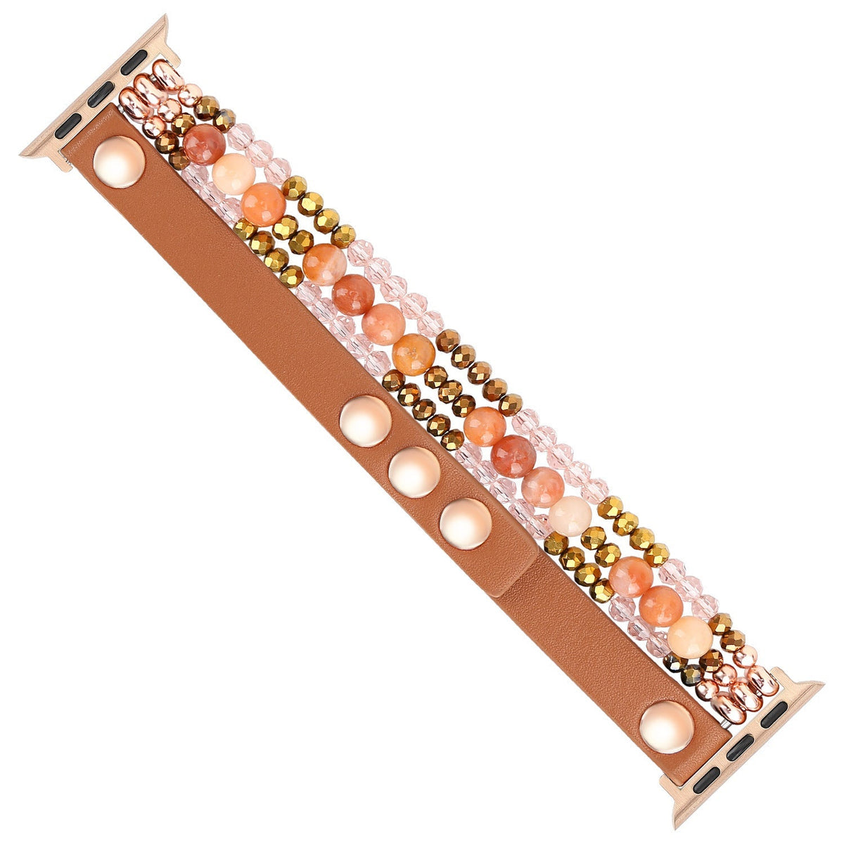 Correa Apple Watch, multi-hilos de perlas, para mujer, modelo Malia