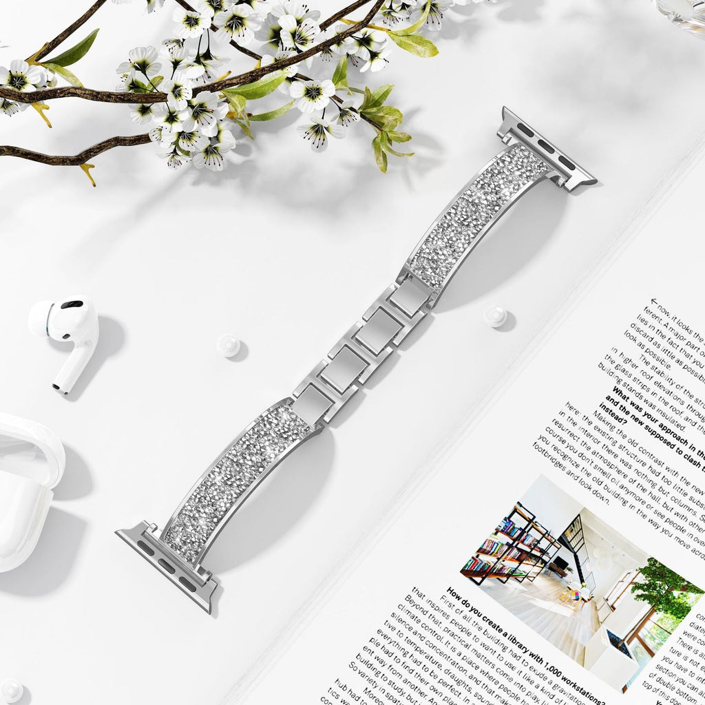 Correa Apple Watch, con lentejuelas, para mujer, modelo Douwa