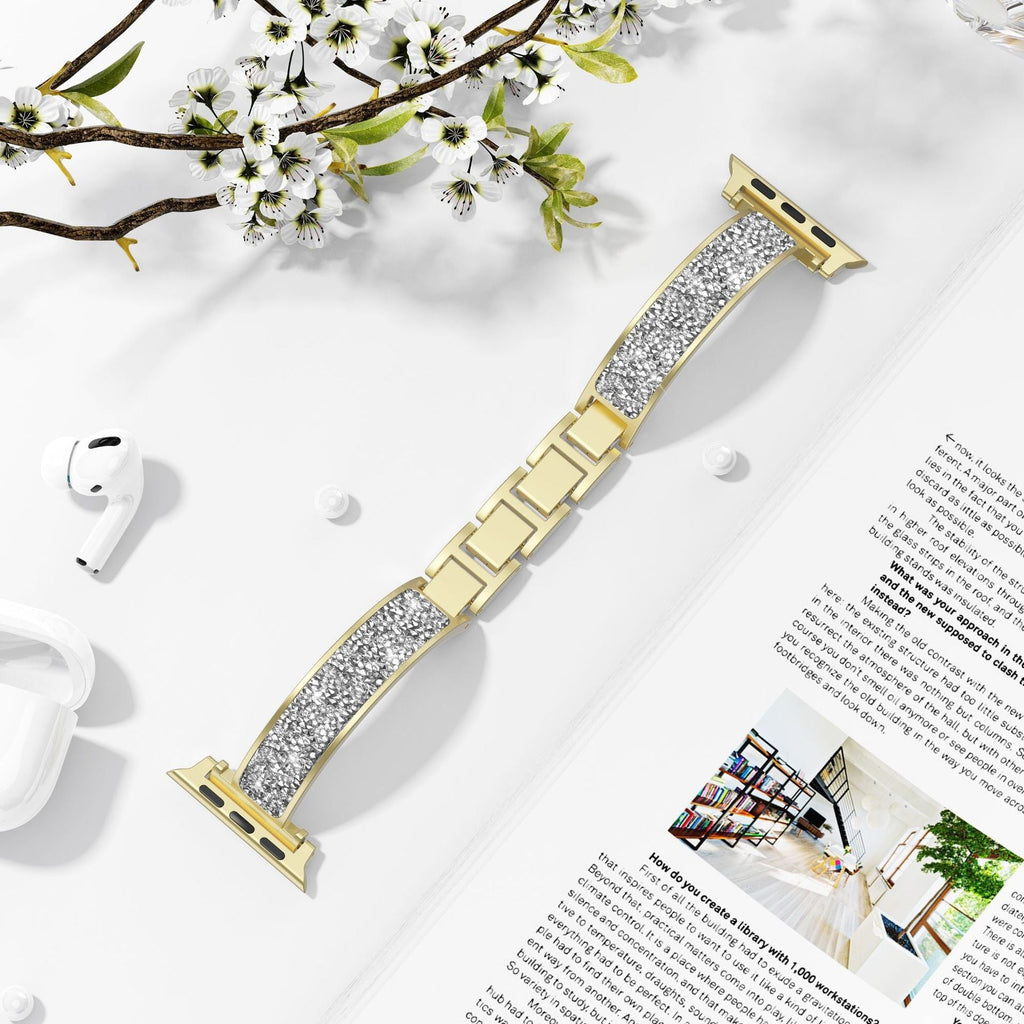 Correa Apple Watch, con lentejuelas, para mujer, modelo Douwa