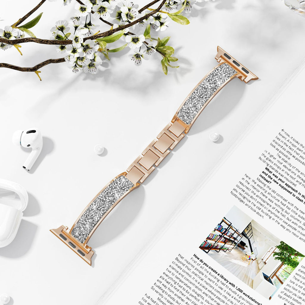 Correa Apple Watch, con lentejuelas, para mujer, modelo Douwa