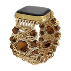 Correa Apple Watch, piedras naturales centelleantes combinadas, para mujer, modelo Athéna