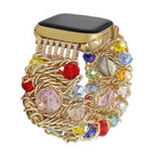 Correa Apple Watch, piedras naturales centelleantes combinadas, para mujer, modelo Athéna