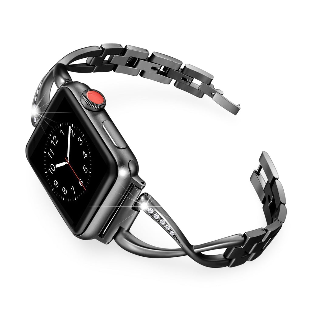Correa Apple Watch, engastada con óxido de circonio, para mujer, modelo Initia