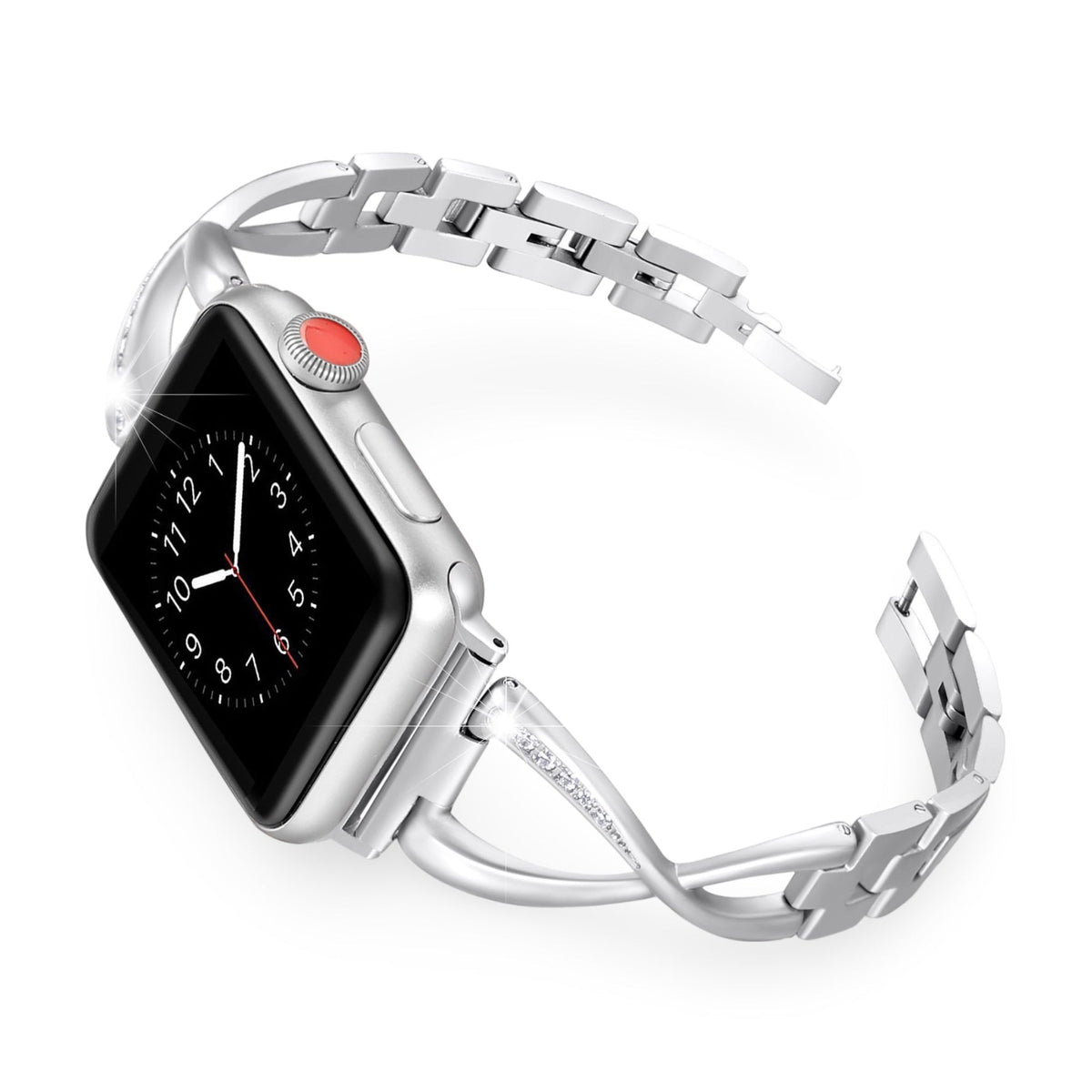 Correa Apple Watch, engastada con óxido de circonio, para mujer, modelo Initia