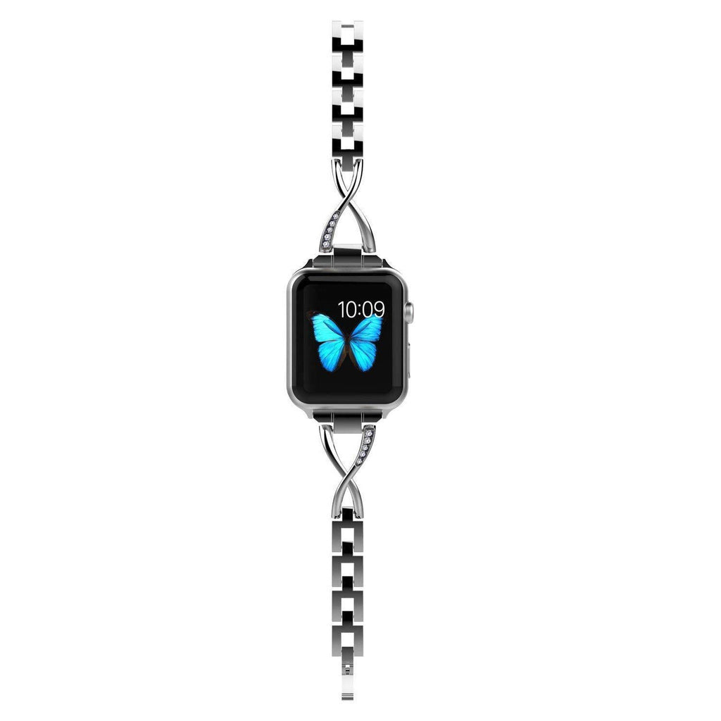 Correa Apple Watch, engastada con óxido de circonio, para mujer, modelo Initia
