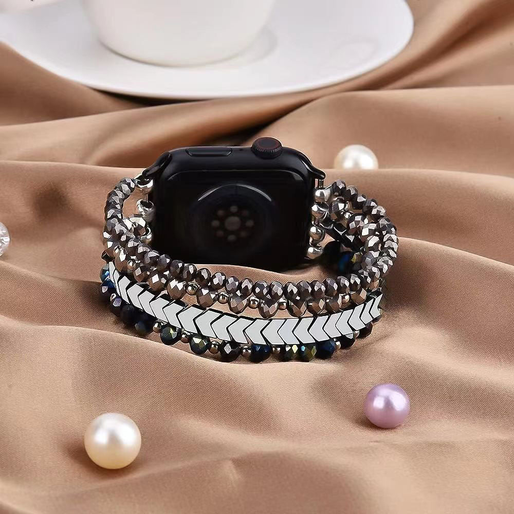 Correa para reloj inteligente, de cristal brillante, para Apple Watch, modelo Karmelle