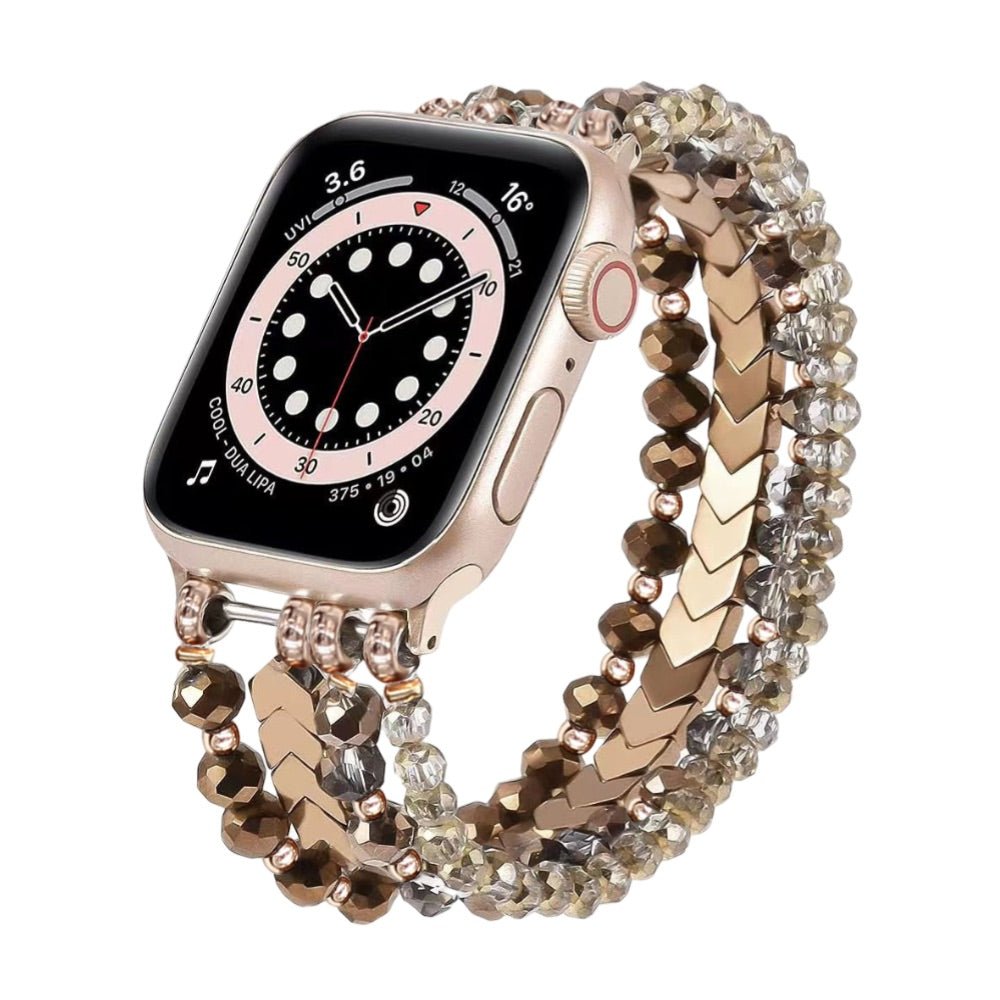 Correa para reloj inteligente, de cristal brillante, para Apple Watch, modelo Karmelle