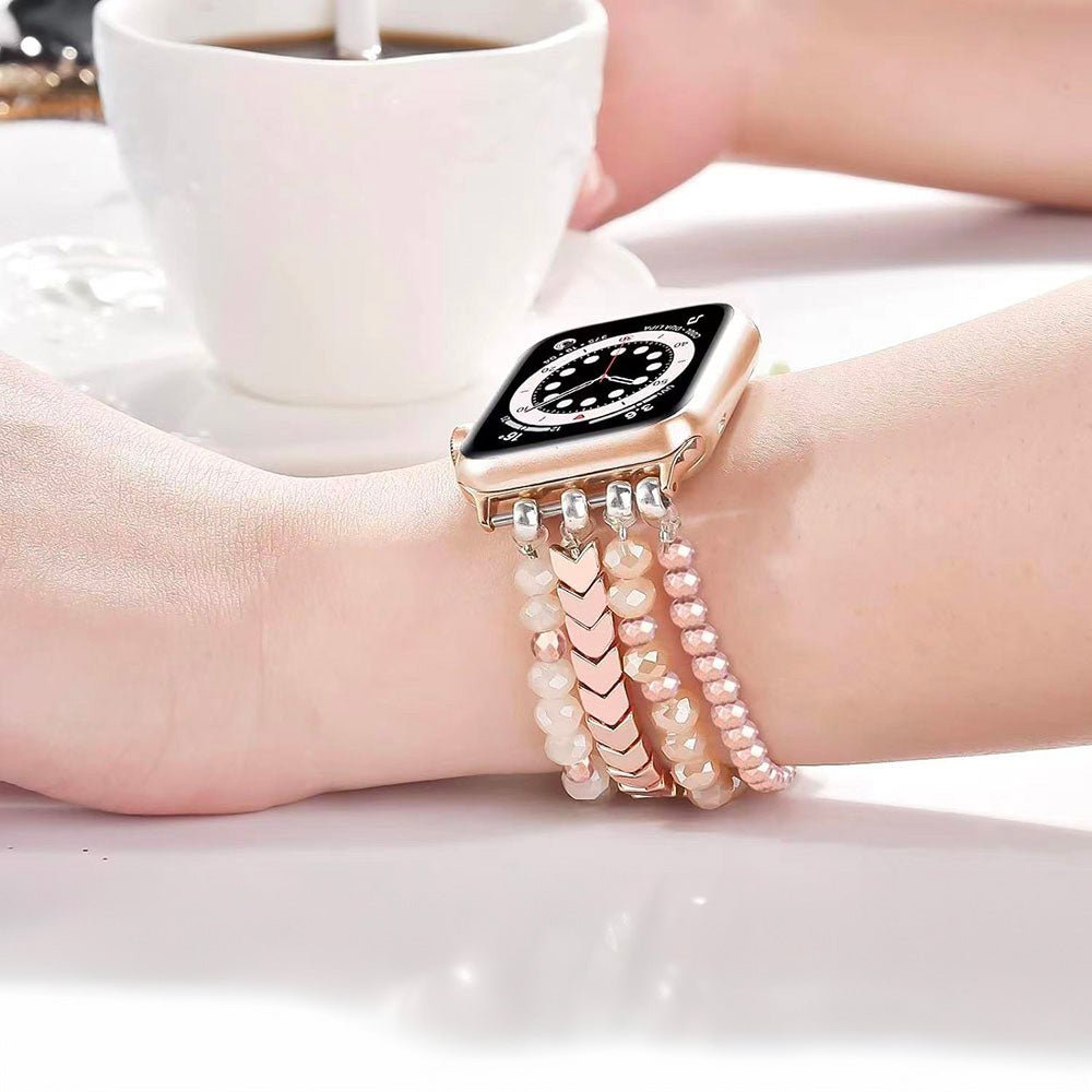 Correa para reloj inteligente, de cristal brillante, para Apple Watch, modelo Karmelle