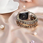 Correa para reloj inteligente, de cristal brillante, para Apple Watch, modelo Karmelle