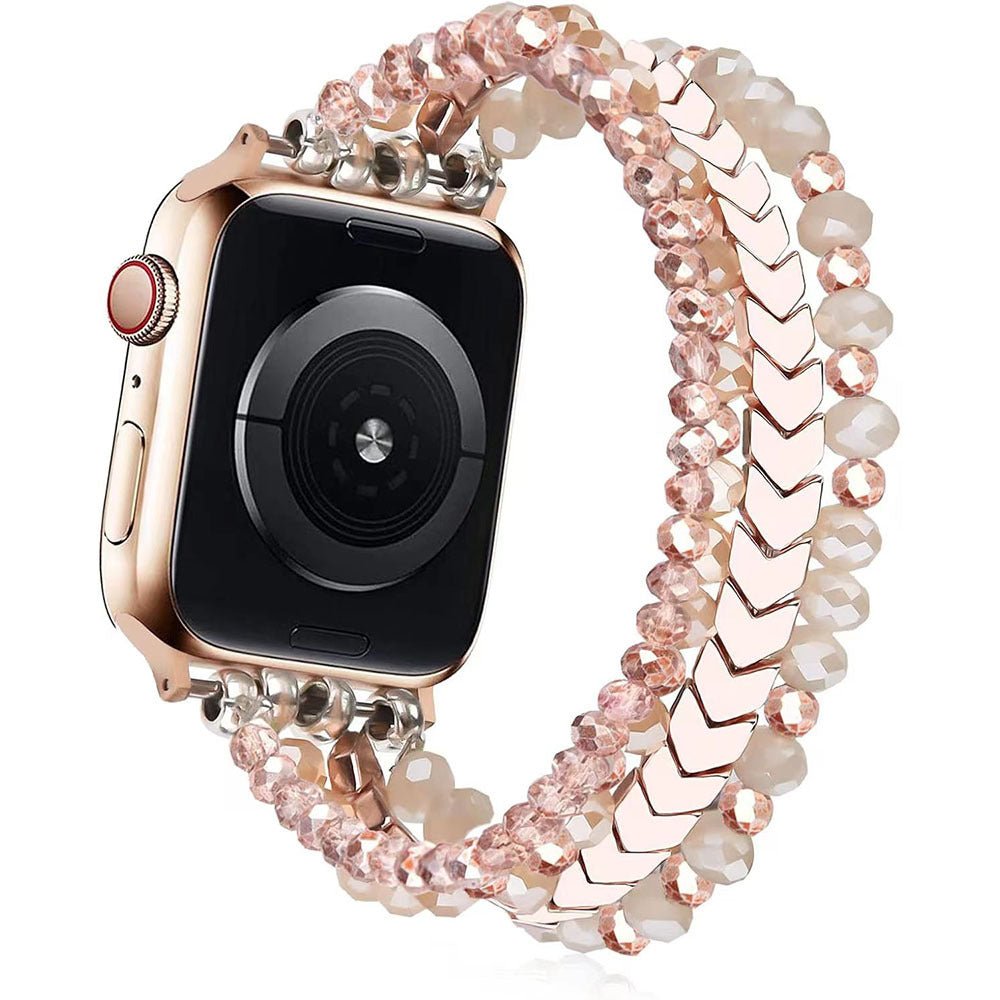 Correa para reloj inteligente, de cristal brillante, para Apple Watch, modelo Karmelle