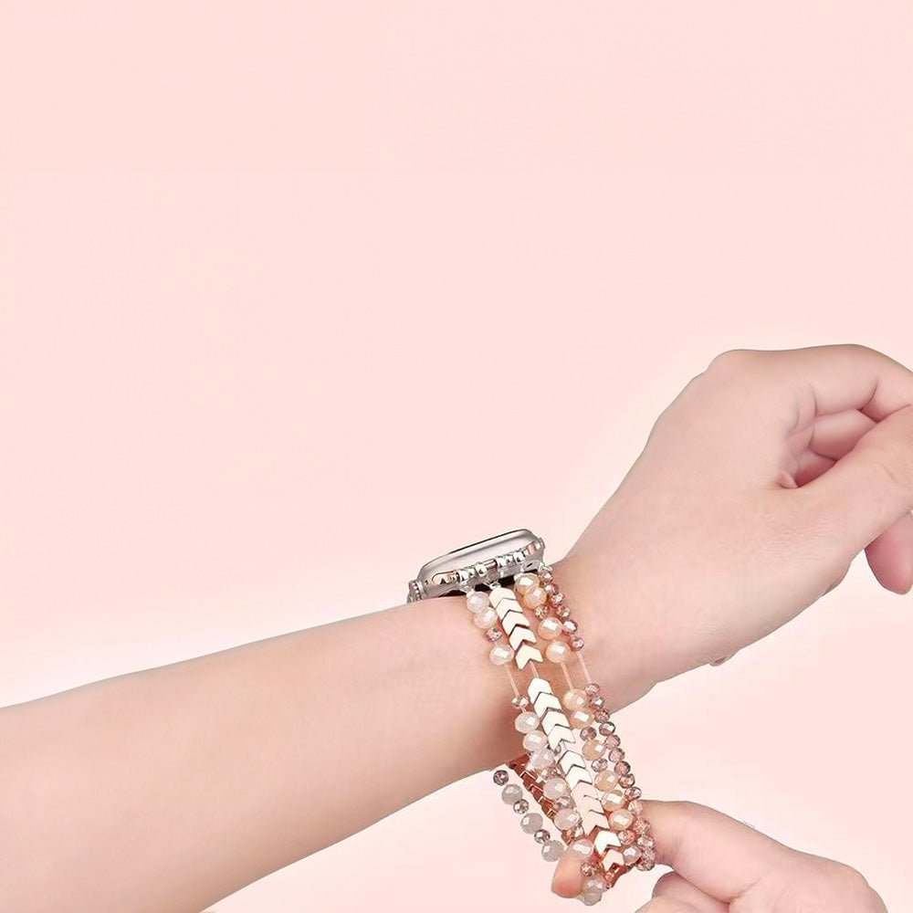 Correa para reloj inteligente, de cristal brillante, para Apple Watch, modelo Karmelle