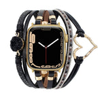 Correa de reloj inteligente multicapa, Apple Watch, adornada con un corazón y una piedra, para mujer, modelo Lazara