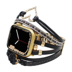 Correa de reloj inteligente multicapa, Apple Watch, adornada con un corazón y una piedra, para mujer, modelo Lazara