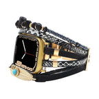 Correa de reloj inteligente multicapa, Apple Watch, piedras naturales y pluma, para mujer, modelo Lyxia