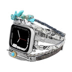Correa de reloj inteligente multicapa, Apple Watch, piedras naturales y pluma, para mujer, modelo Lyxia