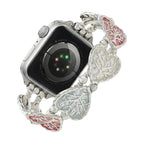 Correa elástica Apple Watch, eslabones de corazón esmaltados con motivo árbol de la vida, modelo Cabra