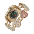 Correa elástica Apple Watch, eslabones de corazón esmaltados con motivo árbol de la vida, modelo Cabra