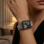 Correa Apple Watch con eslabones mariposa engastados de circonitas, para mujer, modelo Parina