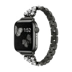 Correa Apple Watch con eslabones mariposa engastados de circonitas, para mujer, modelo Parina