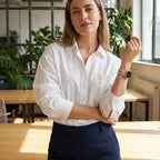 Correa Apple Watch con eslabones mariposa engastados de circonitas, para mujer, modelo Parina