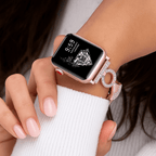Correa en abanico, adornada con circonitas, modulable, para Apple Watch, modelo Katina