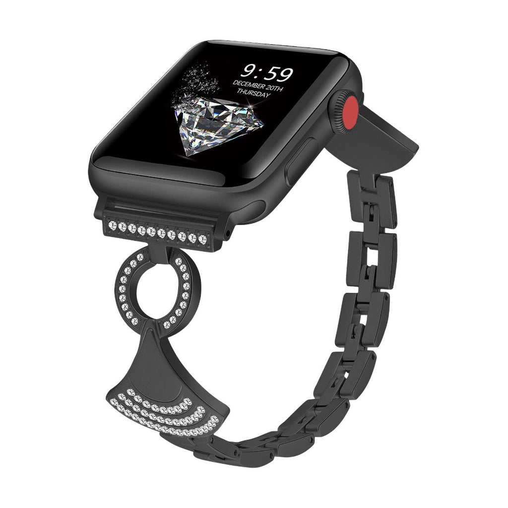 Correa en abanico, adornada con circonitas, modulable, para Apple Watch, modelo Katina
