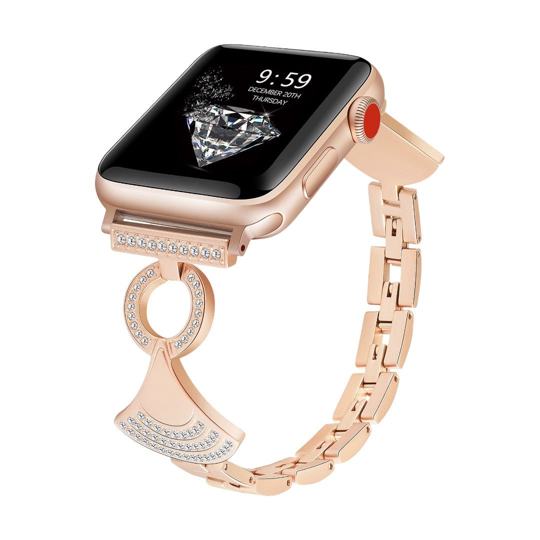 Correa en abanico, adornada con circonitas, modulable, para Apple Watch, modelo Katina
