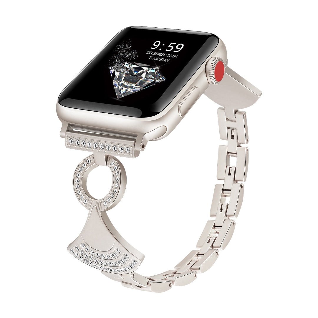 Correa en abanico, adornada con circonitas, modulable, para Apple Watch, modelo Katina