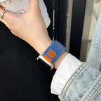 Correa vaquera denim, look casual y elegante, para Apple Watch, ajustable, modelo Locarne