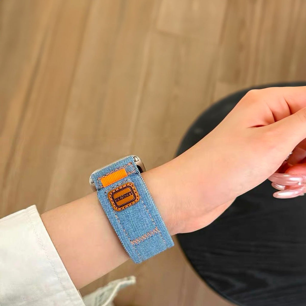 Correa vaquera denim, look casual y elegante, para Apple Watch, ajustable, modelo Locarne