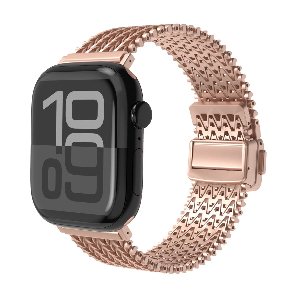 Correa de malla en V gruesa, irrompible, para Apple Watch, ajustable, modelo Forux