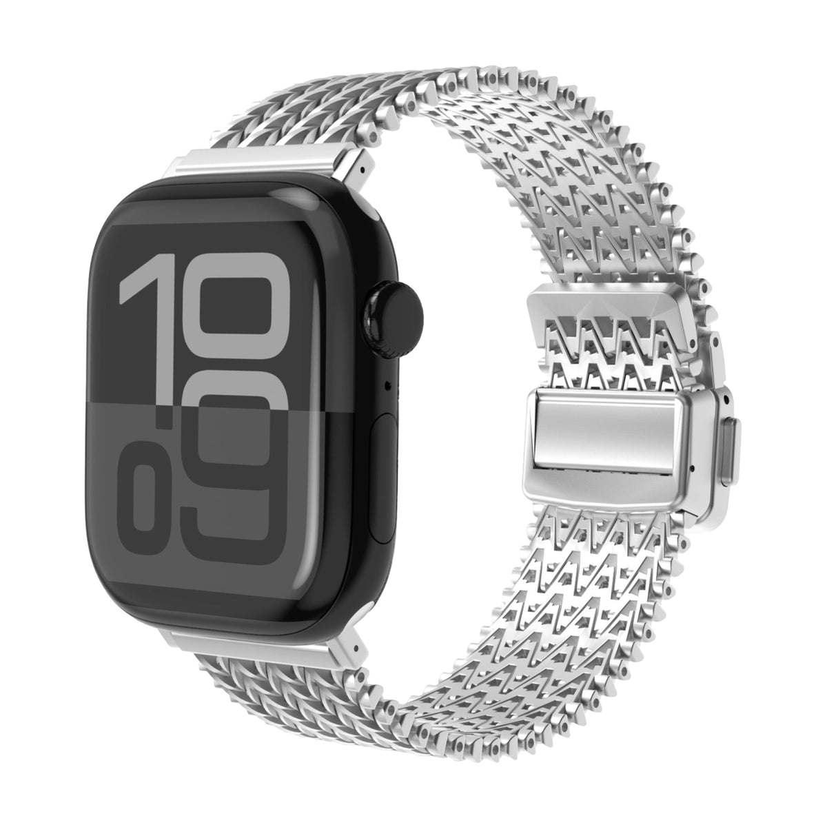 Correa de malla en V gruesa, irrompible, para Apple Watch, ajustable, modelo Forux