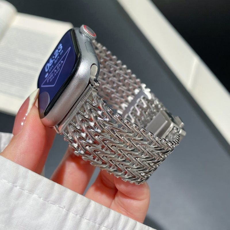 Correa de malla en V gruesa, irrompible, para Apple Watch, ajustable, modelo Forux