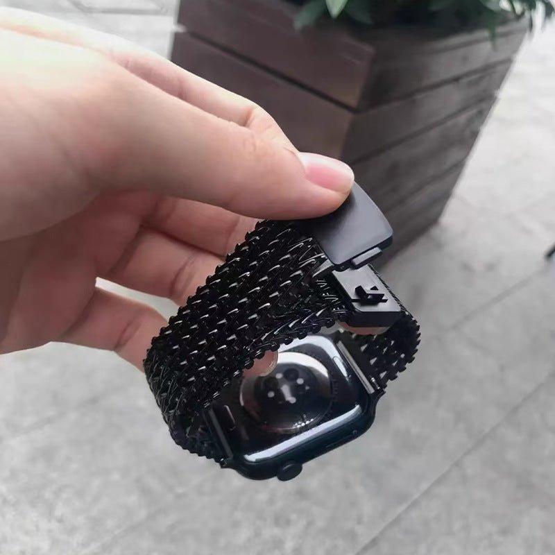 Correa de malla en V gruesa, irrompible, para Apple Watch, ajustable, modelo Forux