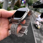 Correa de malla en V gruesa, irrompible, para Apple Watch, ajustable, modelo Forux
