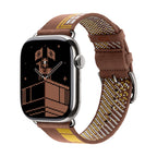 Correa de nylon tejido para Apple Watch, motivo geométrico pixelado, hebilla de espiga, modelo Aréna