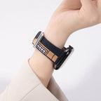Correa de nylon tejido para Apple Watch, motivo geométrico pixelado, hebilla de espiga, modelo Aréna